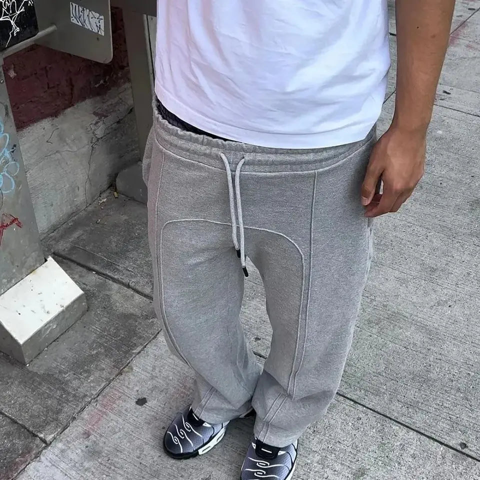 Elastic drawstring sweatpants, casual pants, high street hip-hop rap street wear y2k