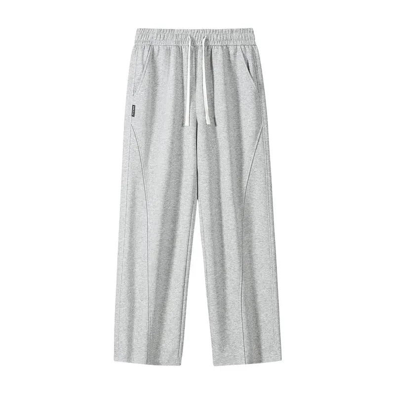 Winter Velvet Lined Wide Leg Pants for Men Solid Color Straight Sweatpants Long Baggy Trousers Korean Fashion Home Sport Unisex