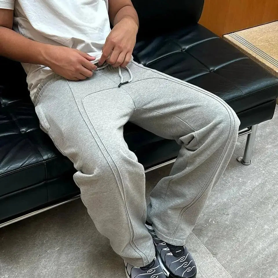 Elastic drawstring sweatpants, casual pants, high street hip-hop rap street wear y2k