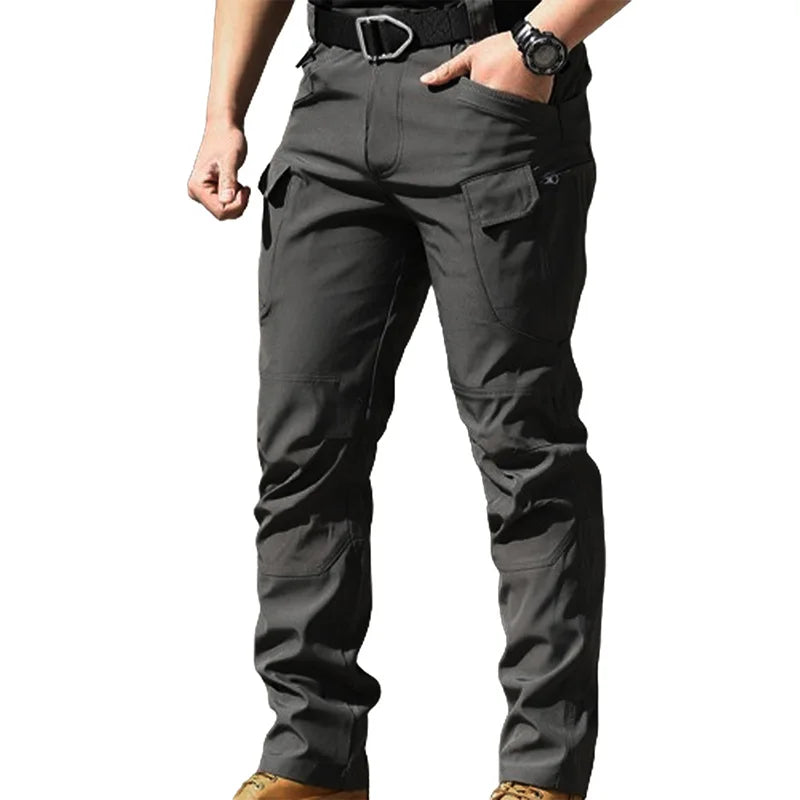 Men Fashion Cargo Pants Solid Color Multi-Pockets Waterproof Trousers Fall Casual Jogger Pants Sweatpants